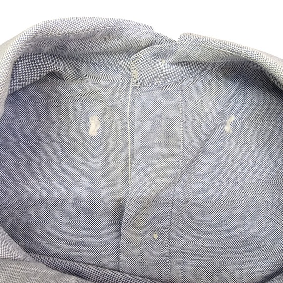 Ralph Lauren Big Shirt Mens XXL Blue 100% Cotton Long Sleeve Button Up Pony Logo - Picture 10 of 10